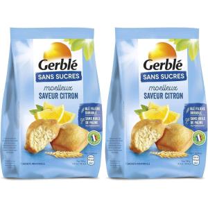 Gerblé Moelleux Saveur Citron Sans Sucres – Gâteaux Moelleux au Citron, Sans Huile de Palme, Format Individuel Pratique 196g (7 sachets)(Citron)