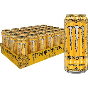 Monster Energy Ultra Fiesta Lot de 24 boissons énergisantes sans sucre à la mangue, 473 ml(Ananas ultra doré)