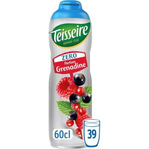 Teisseire Grenadine Zero Sucres pour Boissons Rafraîchissantes, Cocktails, 60cl