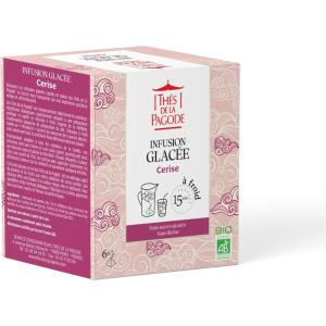 Thés de La Pagode – Infusion Glacée Bio Pêche – Préparation à Froid en 15mn – Boisson Fruitée, sans Sucre Ajouté ni Théine – Agriculture Biologique – 6 Sachets(Cerise)