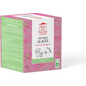 Thés de La Pagode – Infusion Glacée Bio Pêche – Préparation à Froid en 15mn – Boisson Fruitée, sans Sucre Ajouté ni Théine – Agriculture Biologique – 6 Sachets(Fruit du dragon)