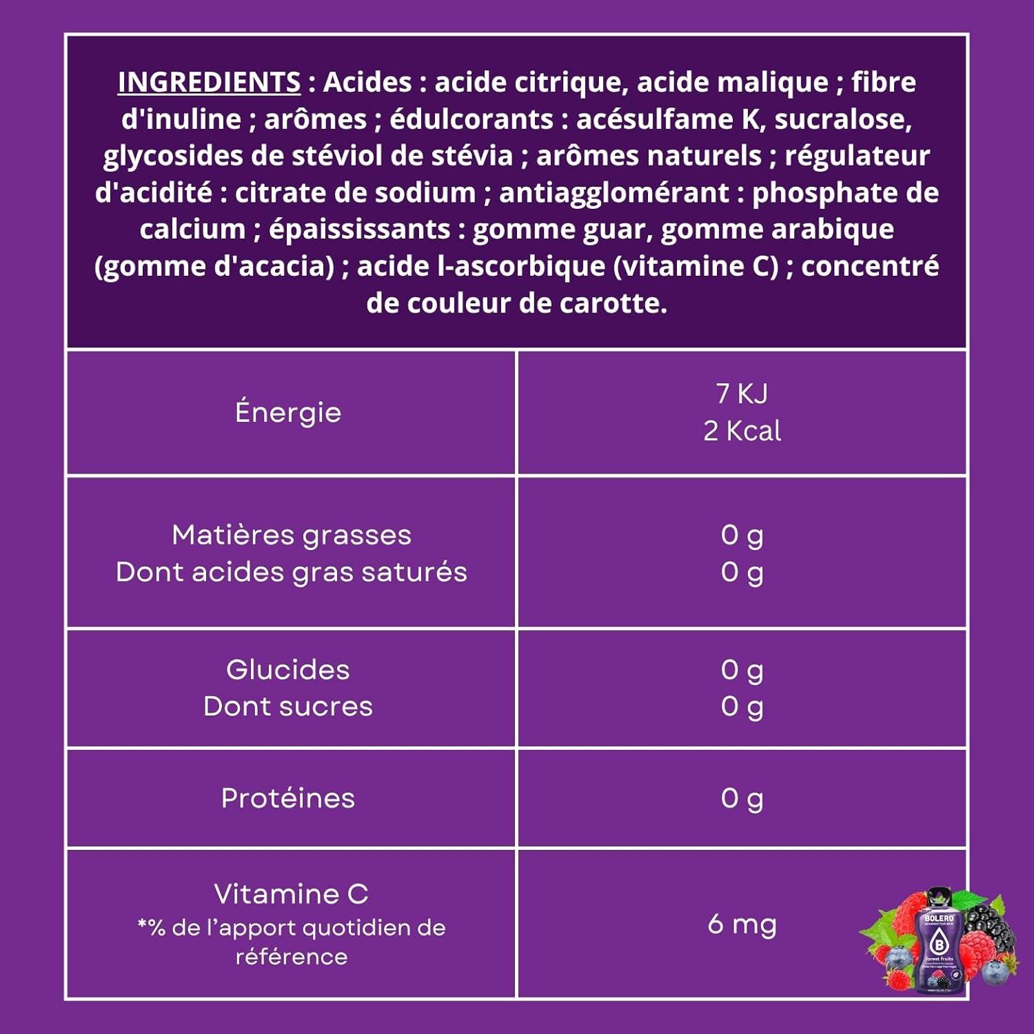 imageBOLERO Pina Colada 10 sticks 9g de Poudre pour Boisson sans sucre la Stevia Sans Conservateur ni colorants artificiels Faible en calories il convient pour toute la FamilleFruit des bois