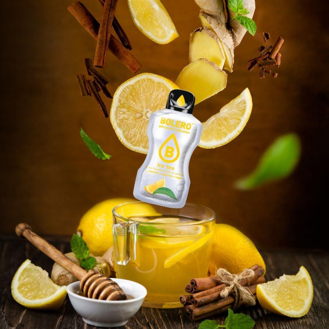 imageBolero boissons ICE TEA MIX STICKS 24x3g I boisson rafrachissante en poudre sans sucre dulcore la stvia boisson hypocalorique la vitamine C