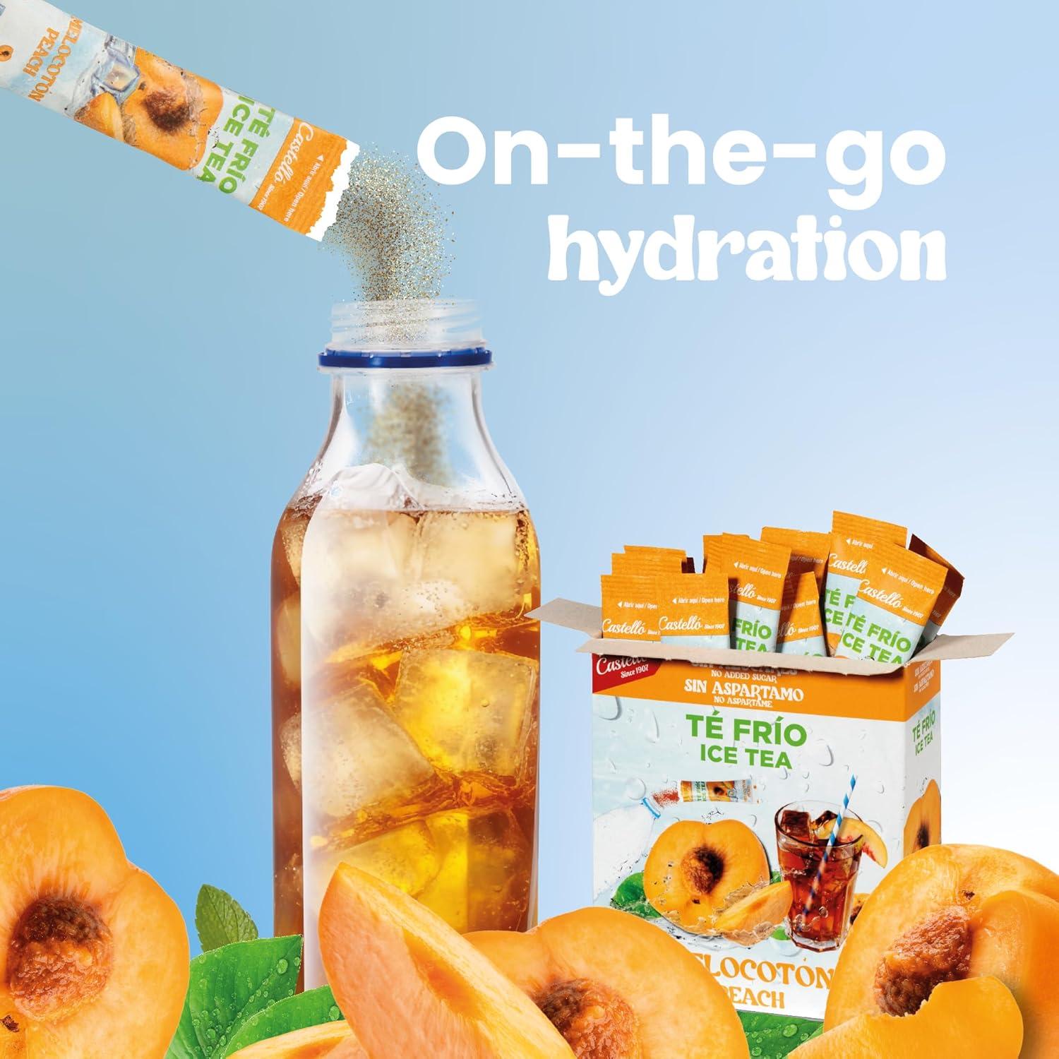 imageCastello since 1907 Th Glac Ice Tea Iced Tea Zro en Sachets Pche Total 36 Sachets 1 Sachet 500 ml de Boisson Zro Calorie Sans Sucres Sans Aspartame