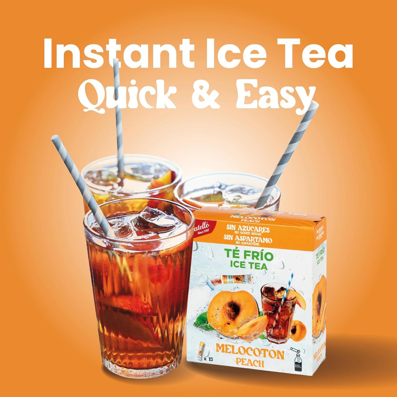 imageCastello since 1907 Th Glac Ice Tea Iced Tea Zro en Sachets Pche Total 36 Sachets 1 Sachet 500 ml de Boisson Zro Calorie Sans Sucres Sans Aspartame