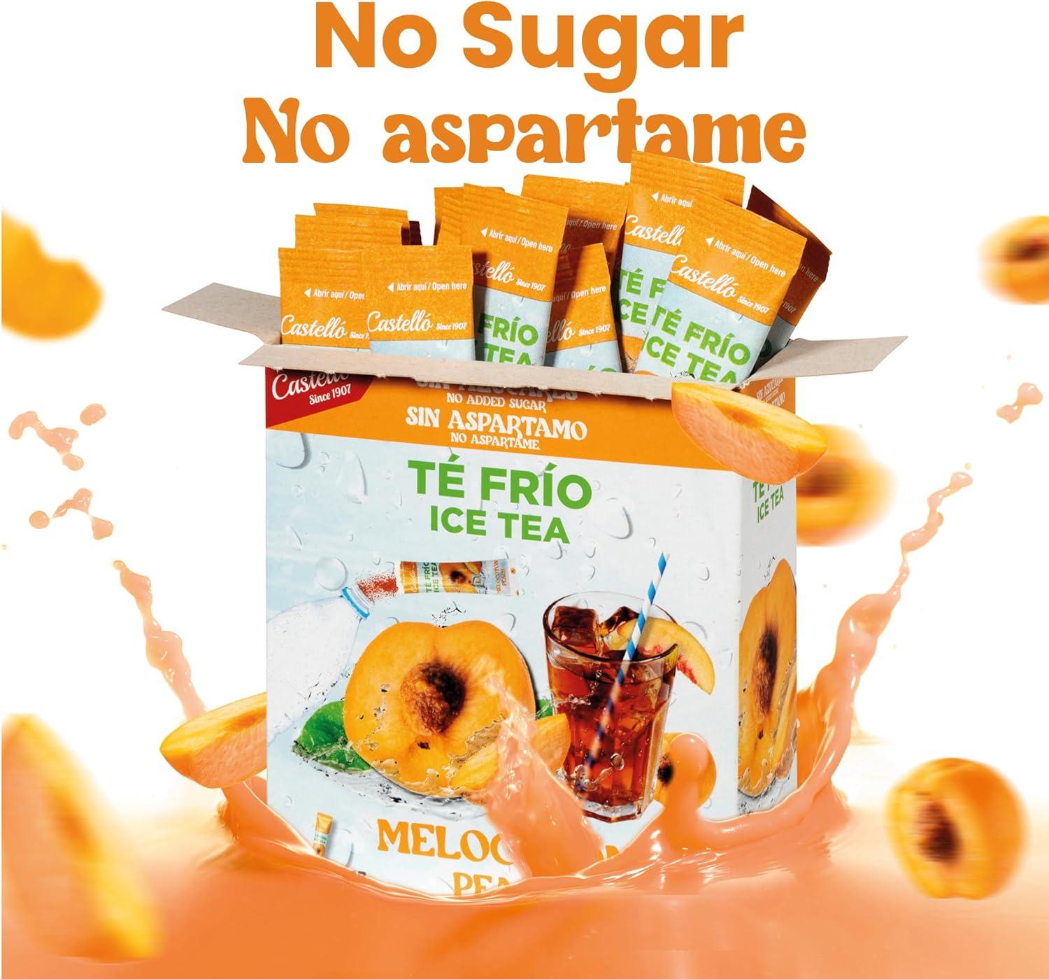imageCastello since 1907 Th Glac Ice Tea Iced Tea Zro en Sachets Pche Total 36 Sachets 1 Sachet 500 ml de Boisson Zro Calorie Sans Sucres Sans Aspartame