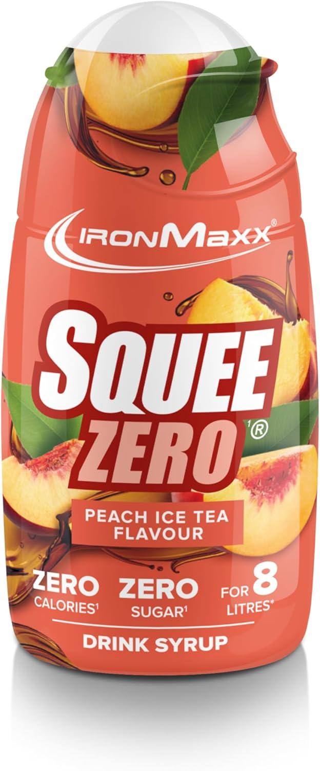imageIronMaxx SqueeZero Sirop sans sucre ampamp zero calorie Pomme Verte 65ml Boisson sans sucre au got rafrachissant Prpare jusqu 8 litres de boisson zero sucrePeach Ice Tea