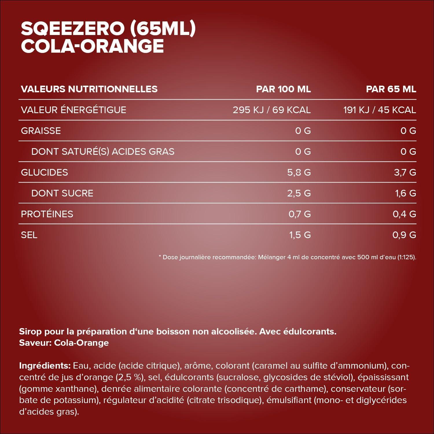 imageIronMaxx SqueeZero Sirop sans sucre ampamp zero calorie Pomme Verte 65ml Boisson sans sucre au got rafrachissant Prpare jusqu 8 litres de boisson zero sucreCola Orange