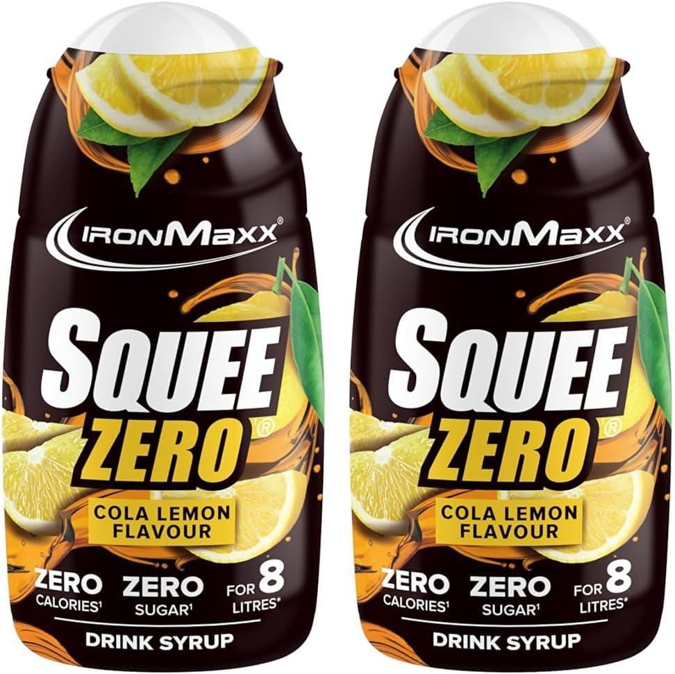 imageIronMaxx SqueeZero Sirop sans sucre ampamp zero calorie Pomme Verte 65ml Boisson sans sucre au got rafrachissant Prpare jusqu 8 litres de boisson zero sucreCola Lemon