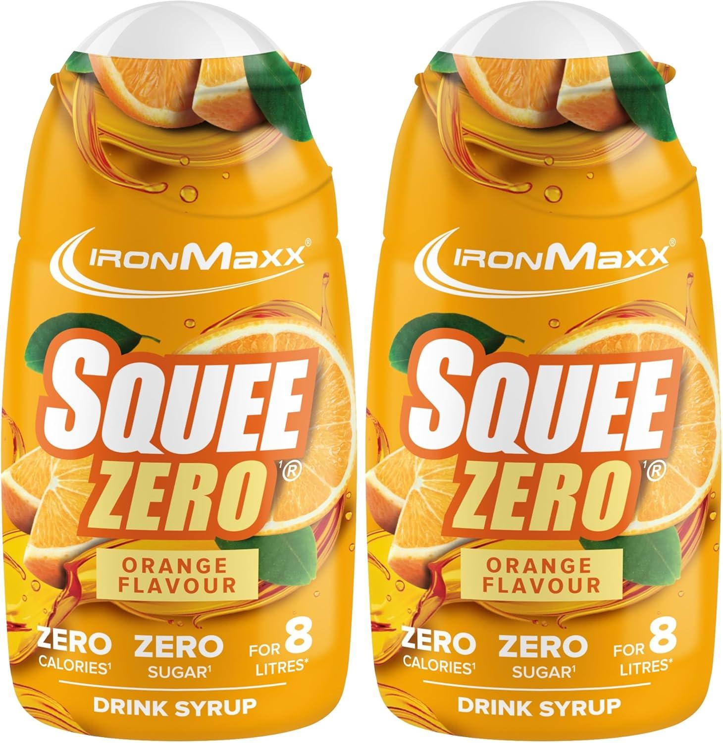 imageIronMaxx SqueeZero Sirop sans sucre ampamp zero calorie Pomme Verte 65ml Boisson sans sucre au got rafrachissant Prpare jusqu 8 litres de boisson zero sucreOrange