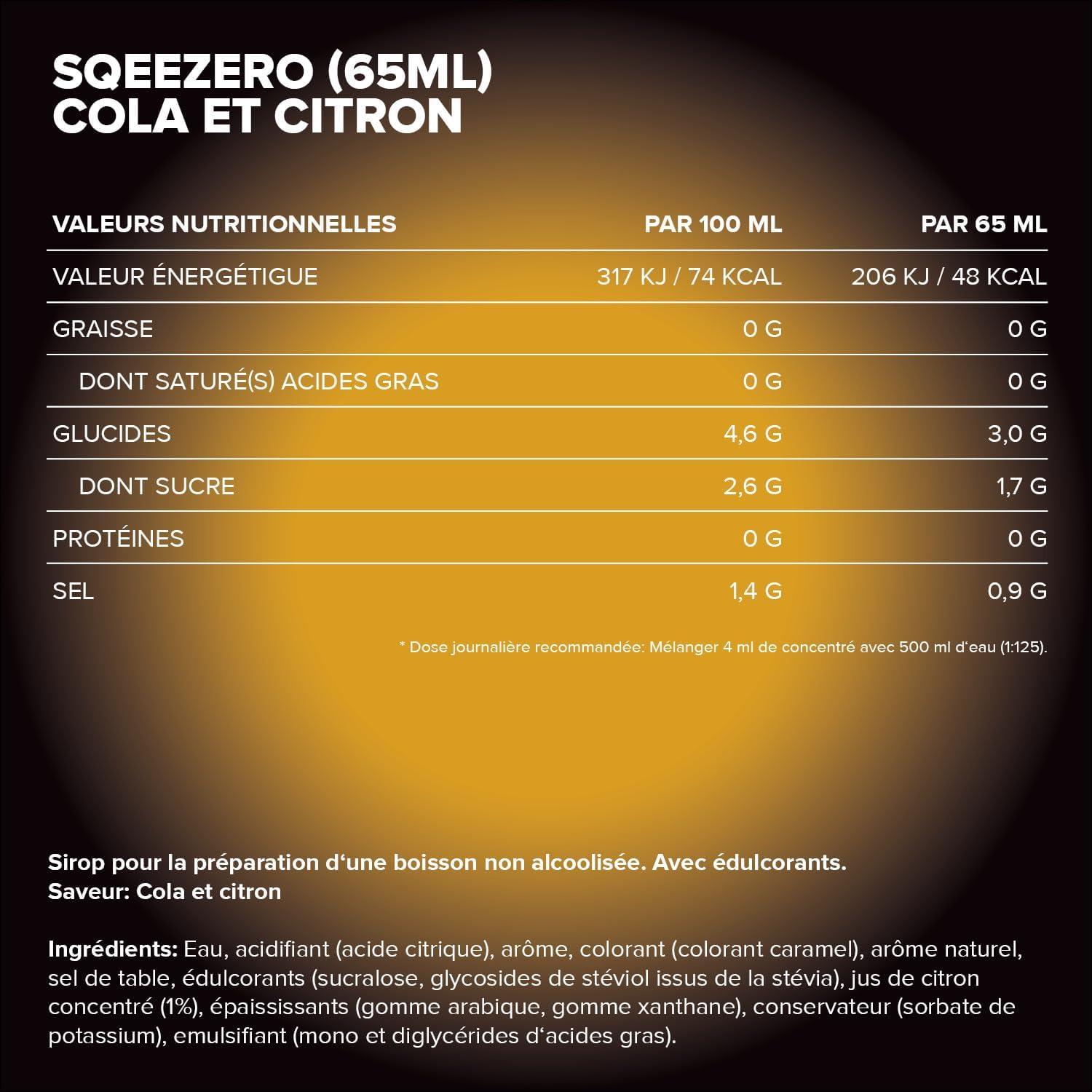 imageIronMaxx SqueeZero Sirop sans sucre ampamp zero calorie Pomme Verte 65ml Boisson sans sucre au got rafrachissant Prpare jusqu 8 litres de boisson zero sucreCola Lemon