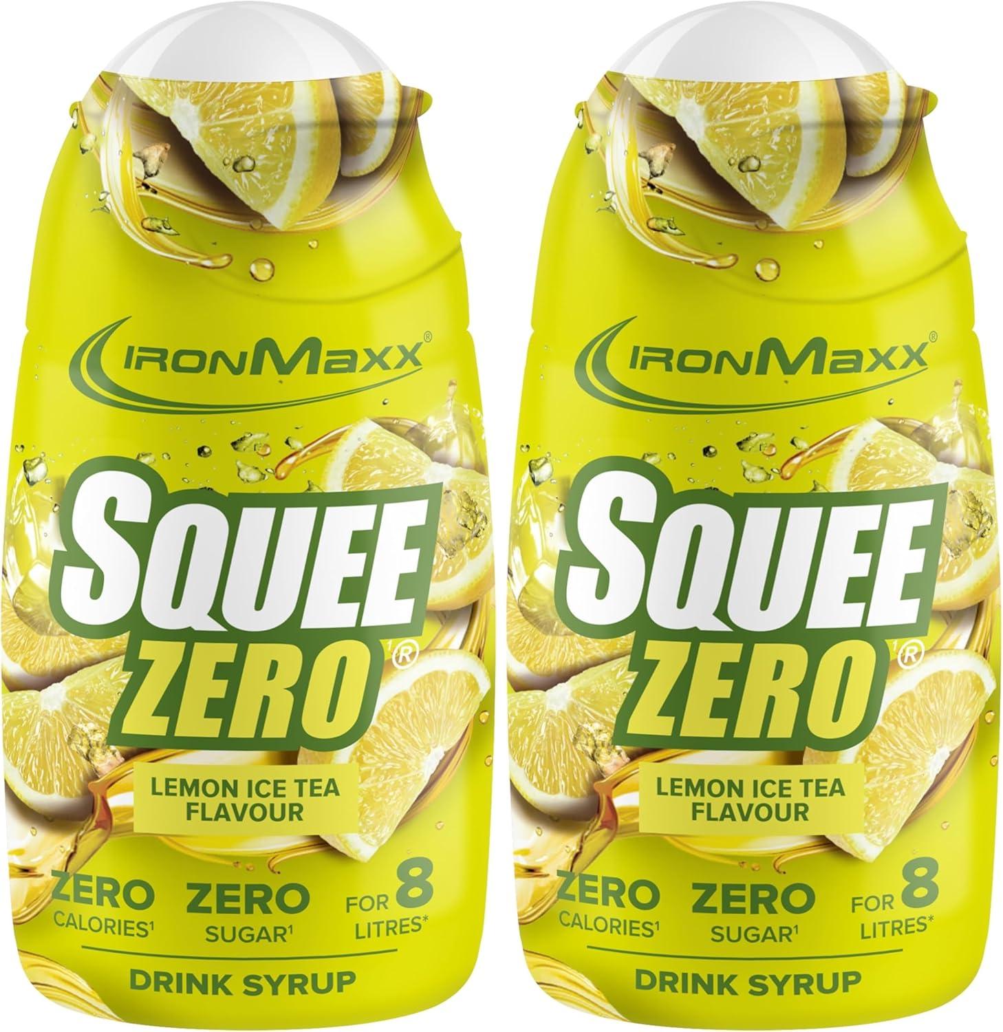 imageIronMaxx SqueeZero Sirop sans sucre ampamp zero calorie Pomme Verte 65ml Boisson sans sucre au got rafrachissant Prpare jusqu 8 litres de boisson zero sucreLemon Ice Tea