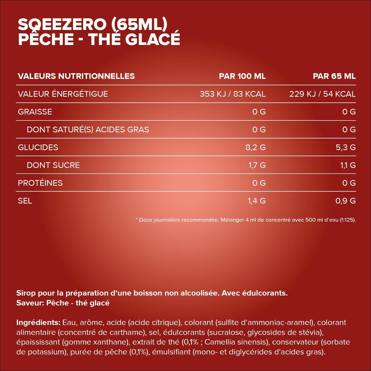 imageIronMaxx SqueeZero Sirop sans sucre ampamp zero calorie Pomme Verte 65ml Boisson sans sucre au got rafrachissant Prpare jusqu 8 litres de boisson zero sucrePeach Ice Tea