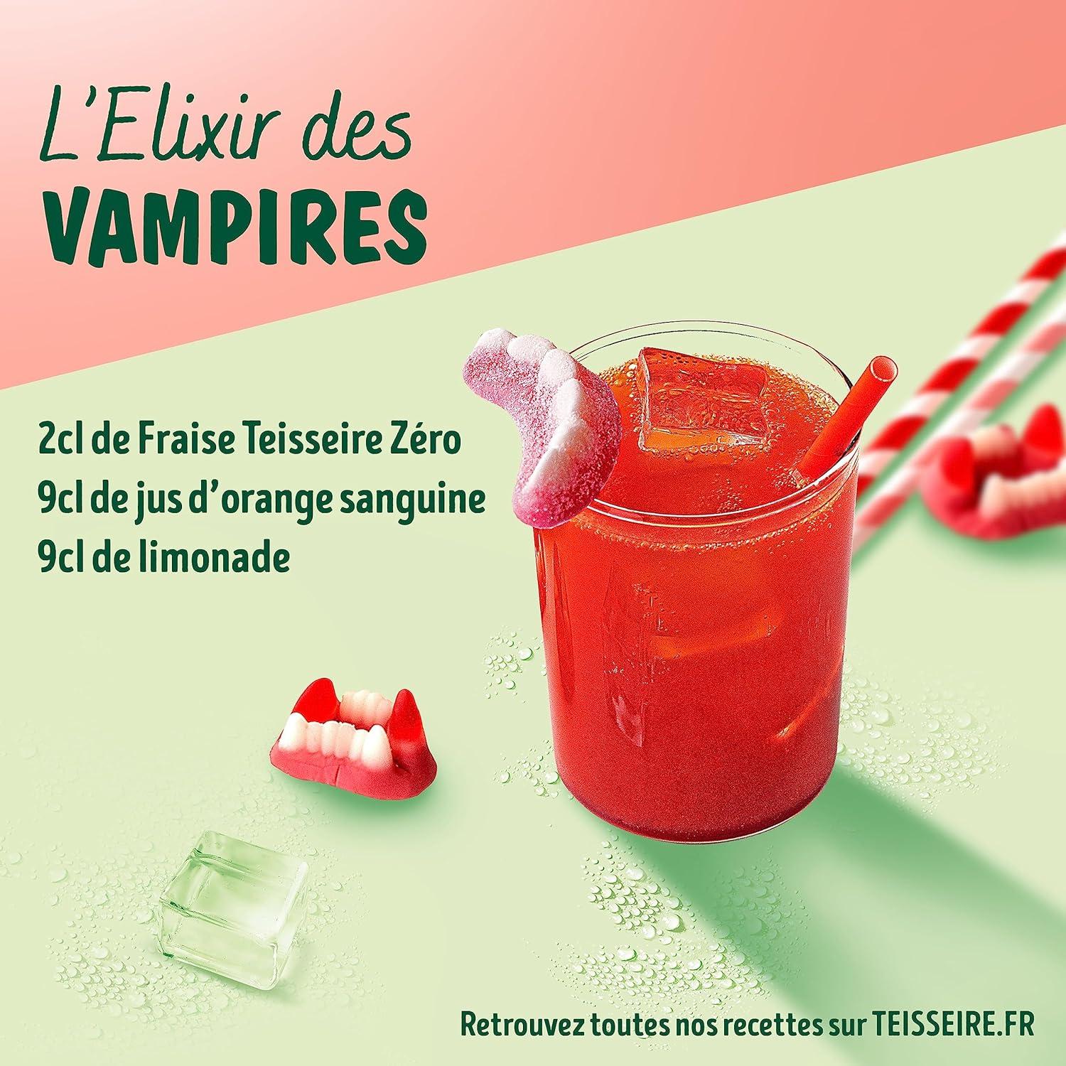imageLot de 3 sirops Teisseire Zro Sucres Cassis FramboiseCranberry Fraise pour Boisson Rafrachissante Cocktails Bidon Recyclable 3x60cl