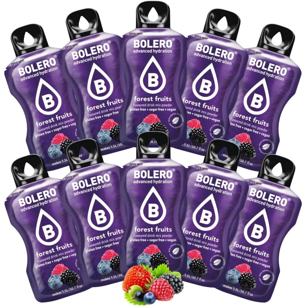 imageBOLERO Pina Colada  10 sticks 9g de Poudre pour Boisson sans sucre  la Stevia  Sans Conservateur ni colorants artificiels Faible en calories il convient pour toute la FamilleFruit des bois