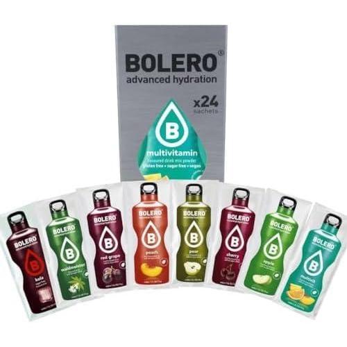 imageBolero CLASSIC MIX 24x9 Boisson rafrachissante en poudre sans sucre dulcore la stvia vitamine C adapt aux enfants et aux sportifs sans gluten et adapt aux vgtaliens