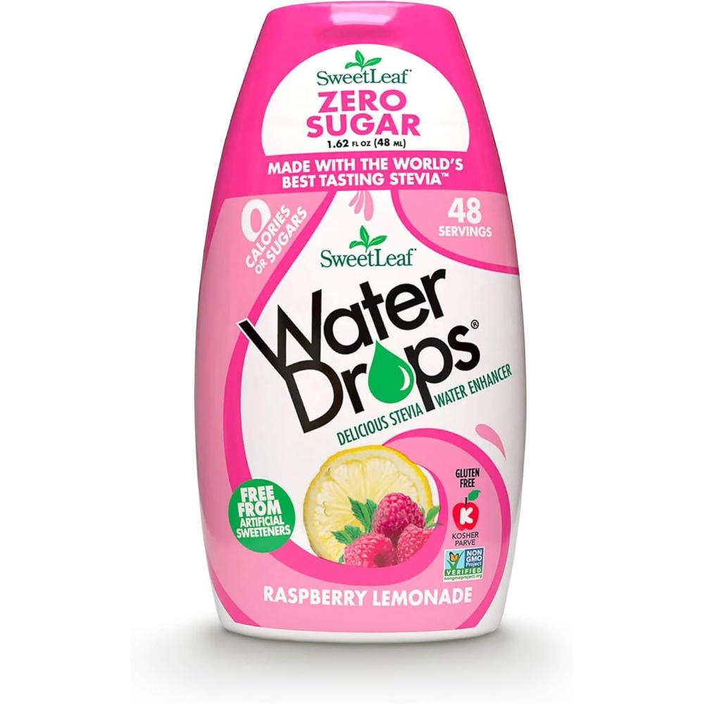 imageSweetLeaf Eau aromatise sans sucre concentr de boisson 48 ml 3 pices Framboise Citron 0 g de glucides sans dulcorants artificiels48 ml Lot de 1