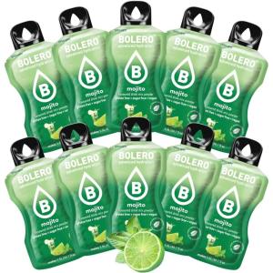 BOLERO Pina Colada | 10 sticks 9g de Poudre pour Boisson sans sucre à la Stevia | Sans Conservateur ni colorants artificiels, Faible en calories, il convient pour toute la Famille(Mojito)
