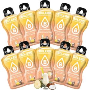 BOLERO Pina Colada | 10 sticks 9g de Poudre pour Boisson sans sucre à la Stevia | Sans Conservateur ni colorants artificiels, Faible en calories, il convient pour toute la Famille(Pina Colada)