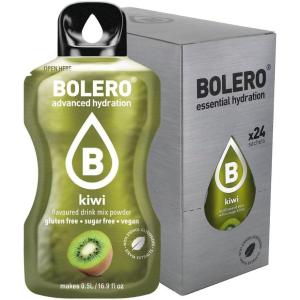 Bolero KIWI 24x3g | Jus en poudre sans sucre, sucré avec de la stévia + vitamine C | Convient pour les enfants et les diabétiques | Sans gluten et adapté aux végétaliens | Le goût