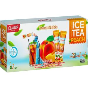Castello since 1907 Thé Glacé (Ice Tea – Iced Tea) Zéro en Sachets | Pêche | Total 36 Sachets | 1 Sachet = 500 ml de Boisson | Zéro Calorie | Sans Sucres | Sans Aspartame