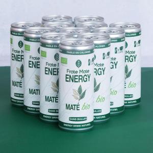 FRATÉ MATÉ Boisson Énergisante Bio Sport | Energy Drink au Maté | Canettes Sans Bulles 250ml | 80mg Caféine Naturelle | Faible en Sucre – Sans Taurine ni Arômes Artificiels(Thé vert)