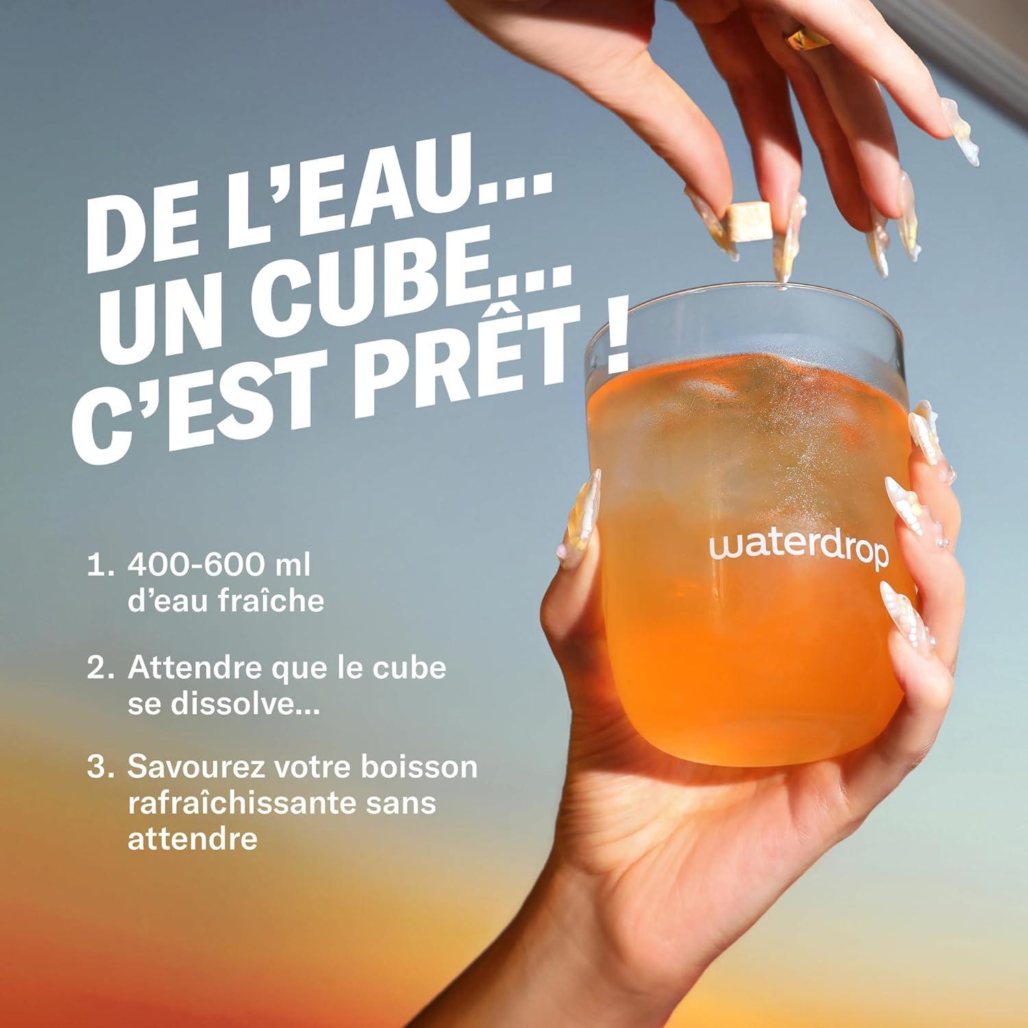 imagewaterdrop Microdrink Coffret Fusion de Fruits 48 Pastilles dHydratation Cubes de Boisson aux 2 Saveurs Fusion Tropicale ampamp Fusion Fruits Rouges Eau Aromatise Sans Sucre avec Vitamine C ampamp B