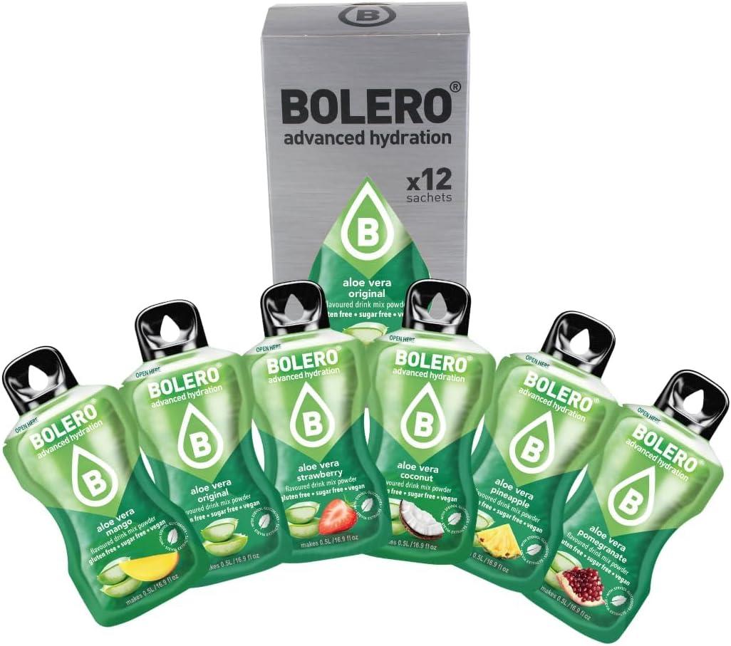 imageBolero ALOE VERA COCO 24 x 3 g Jus en poudre sans sucre sucr avec de la stvia vitamine C Convient pour les enfants les diabtiques Sans gluten et adapt aux vgtaliens Le got