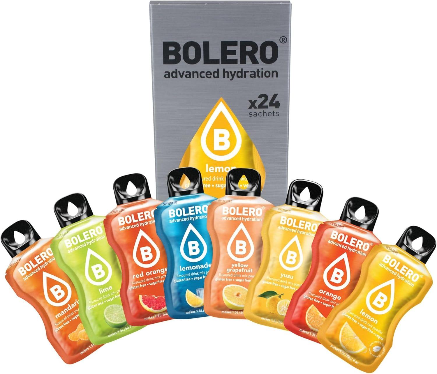 imageBolro CITRUS MIX 24 x 9 g I boisson gazeuse rafrachissante en poudre la Stevia Vitamine C le choix des diabtiques dans le monde saveurs dagrumes varis la meilleure boisson dt