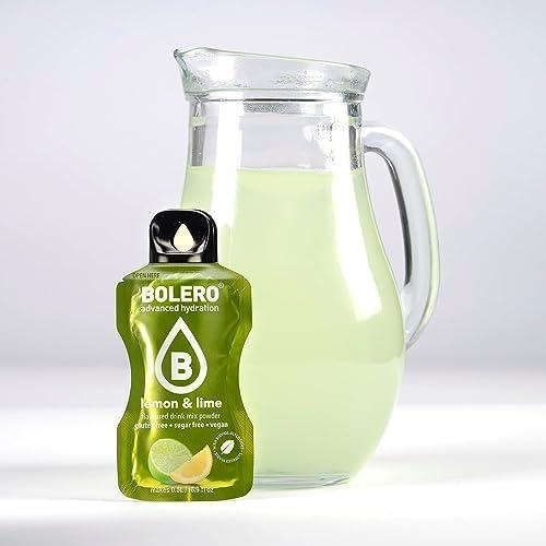 imageBolro LEMON ampamp LIME 24x3g Jus en poudre sans sucre dulcor la stvia vitamine C pour enfants et sportifs sans gluten vgtalien saveur citron et citron vert