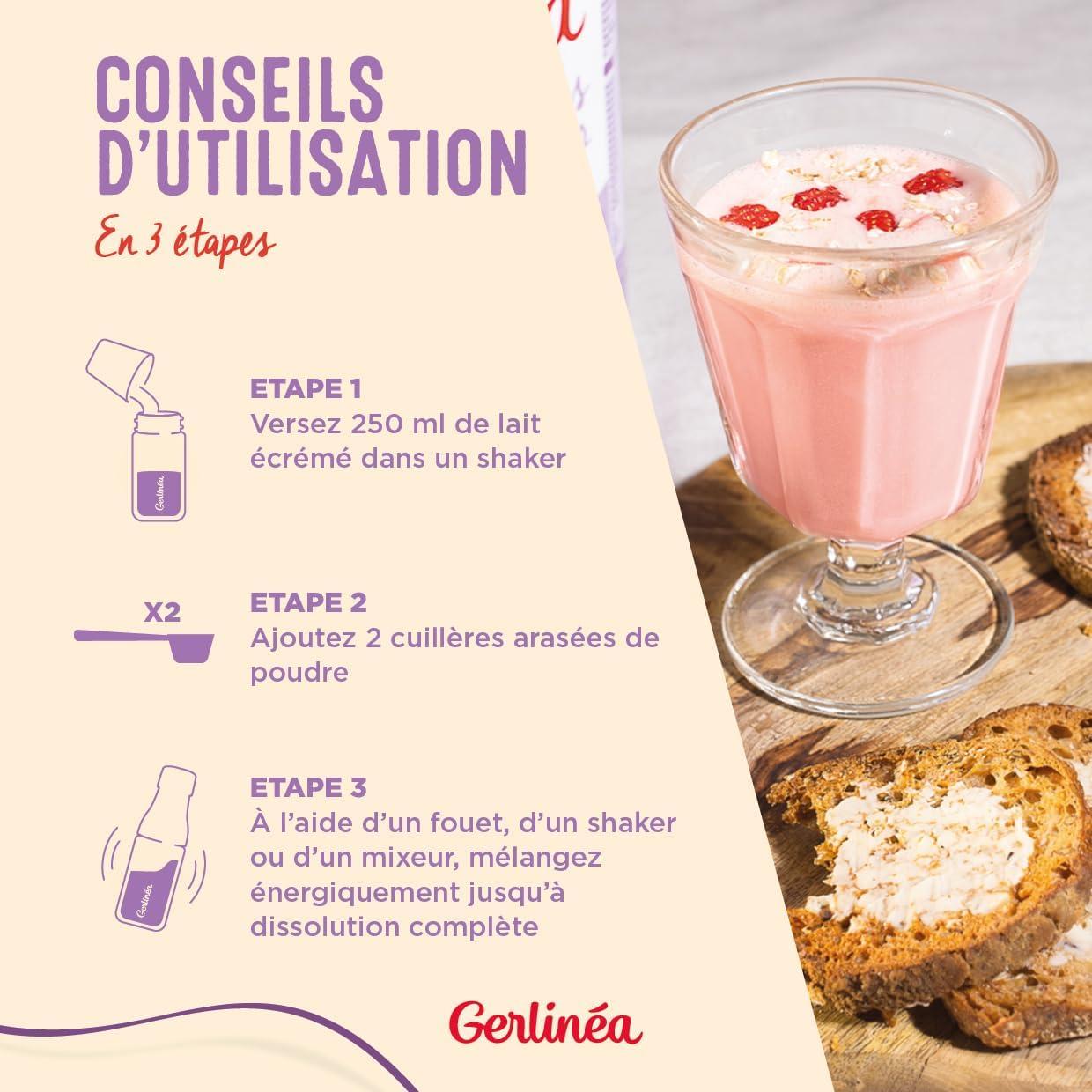 imageGerlina Boisson Milkshake got Vanille Substituts de repas riche en protines Poudre reconstituer contient 15 repas 220385Fruits Rouges
