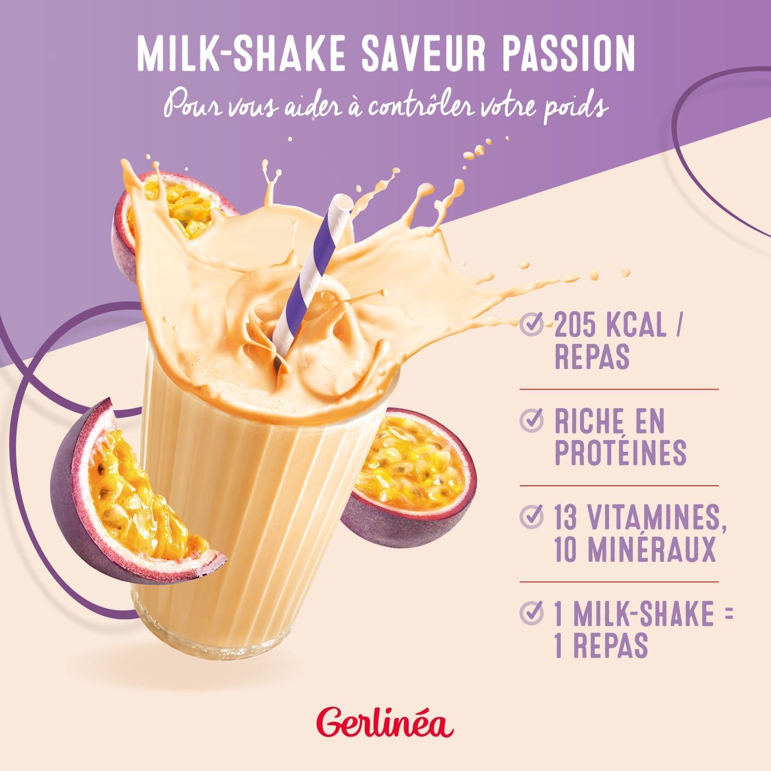 imageGerlina Boisson Milkshake got Vanille Substituts de repas riche en protines Poudre reconstituer contient 15 repas 220385Fruits de la Passion