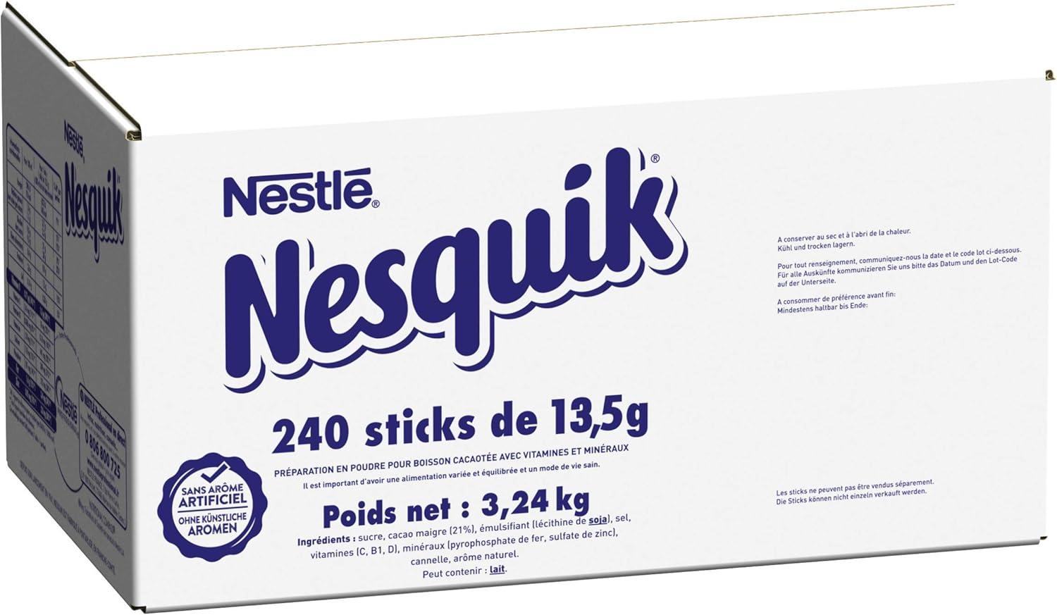 imageNESQUIK Lact Chocolat en Poudre Cacao en Poudre Mlanger avec de lEau Prparation Instantane Chocolat Chaud Got de chocolat PetitDjeuner Sachet 1 de kg324 kg Lot de 1