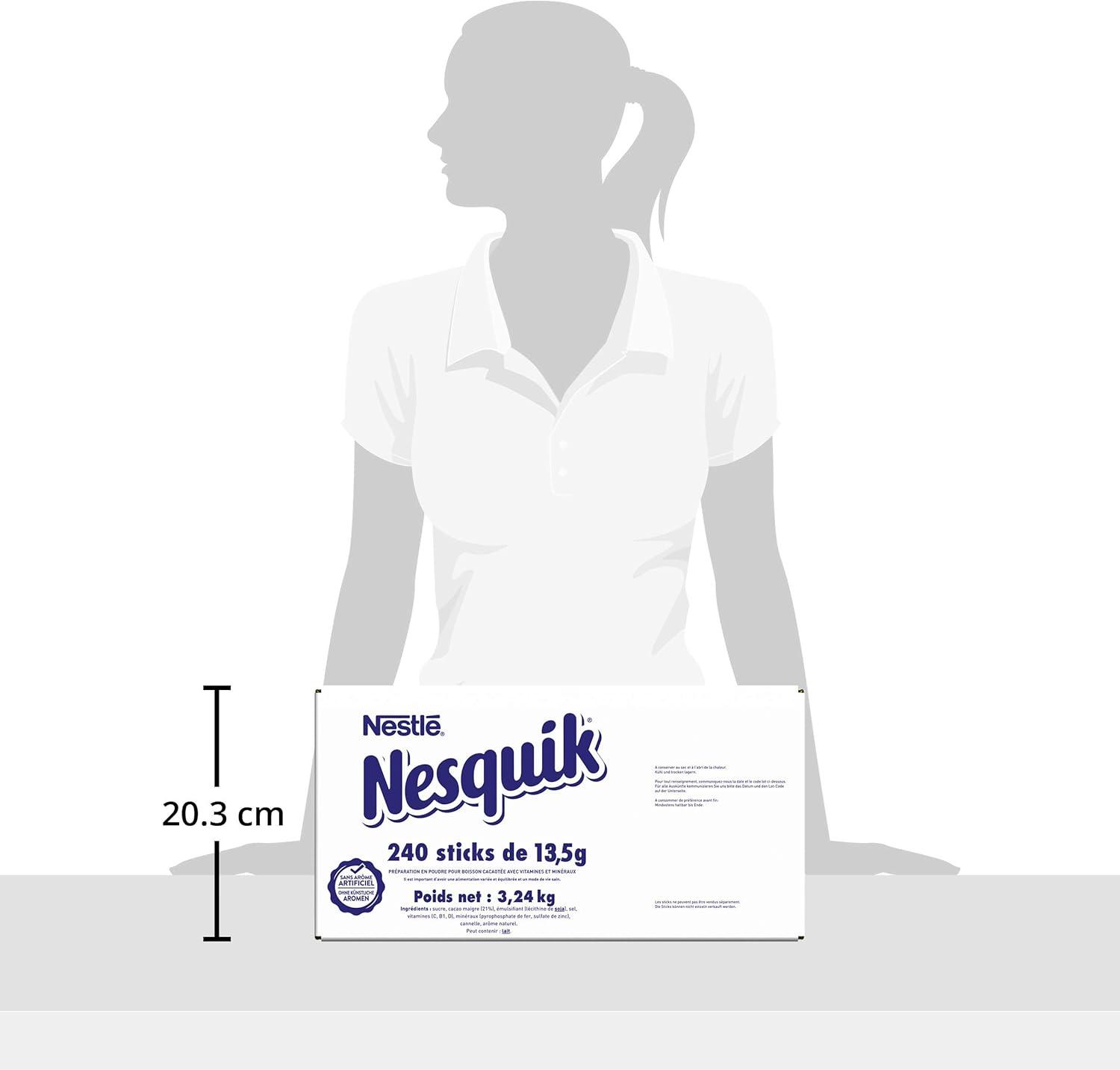 imageNESQUIK Lact Chocolat en Poudre Cacao en Poudre Mlanger avec de lEau Prparation Instantane Chocolat Chaud Got de chocolat PetitDjeuner Sachet 1 de kg324 kg Lot de 1