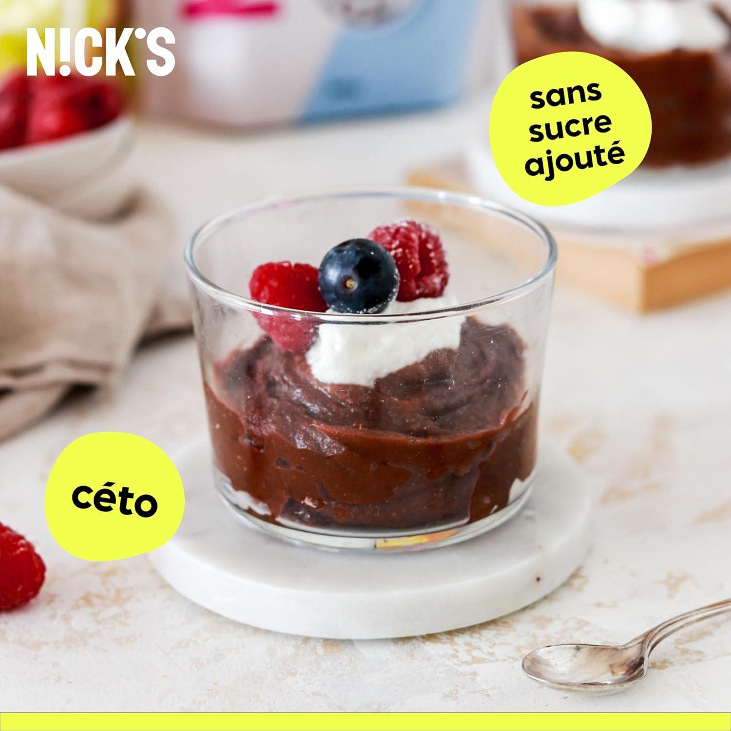 imageNICKS Chocolate drink Chocolat Chaud Instantan Vegan Cacao en Poudre de Qualit Suprieure Sans Sucre Ajout 1 x 250 gChocolat chaud