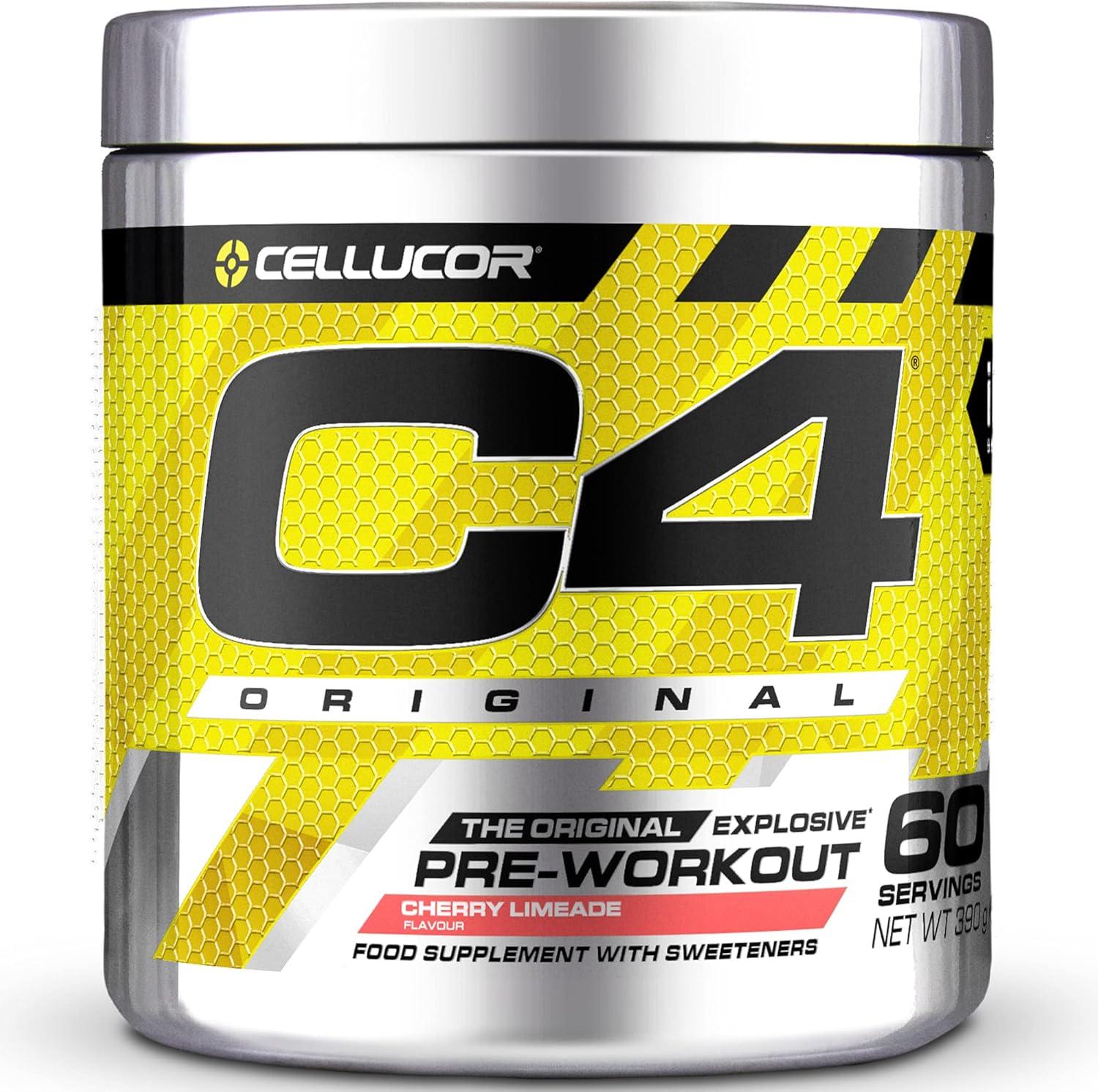 imagePoudre prentranement C4 Original clats dorange boisson nergisante prentranement sans sucre pour hommefemme 150 mg de cafine btaalanine monohydrate de cratine 30 portionsLimonade cerisecitron vert
