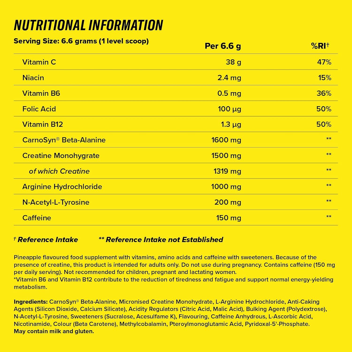imagePoudre prentranement C4 Original clats dorange boisson nergisante prentranement sans sucre pour hommefemme 150 mg de cafine btaalanine monohydrate de cratine 30 portionsAnanas