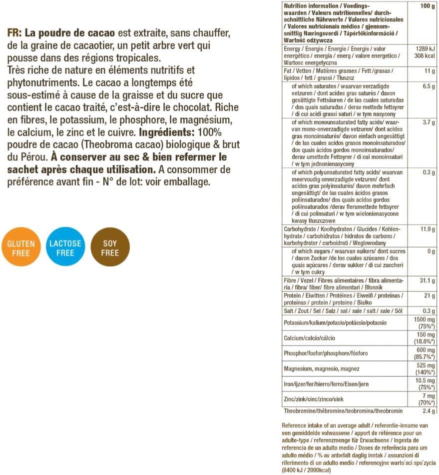 imagePurasana Cacao en poudre Bio 200g cacao cru non sucr chocolat en poudre vegan ampamp certifi bio