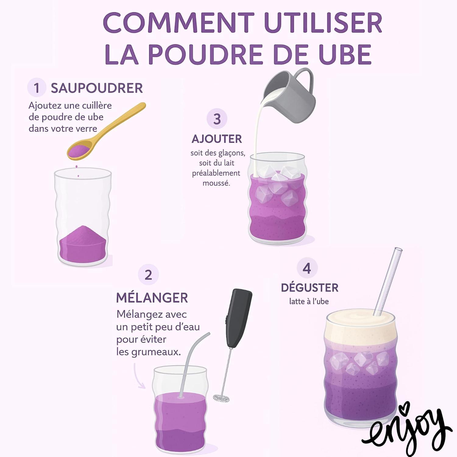 imageUBA Poudre Premium dUbe Pure 100g Superaliment Naturel ampamp Vegan Idale pour Ube Latte dessert Smoothies Mochi ampamp Ptisseries Sans Gluten Sans AdditifsFaible Calories ampamp Sucres