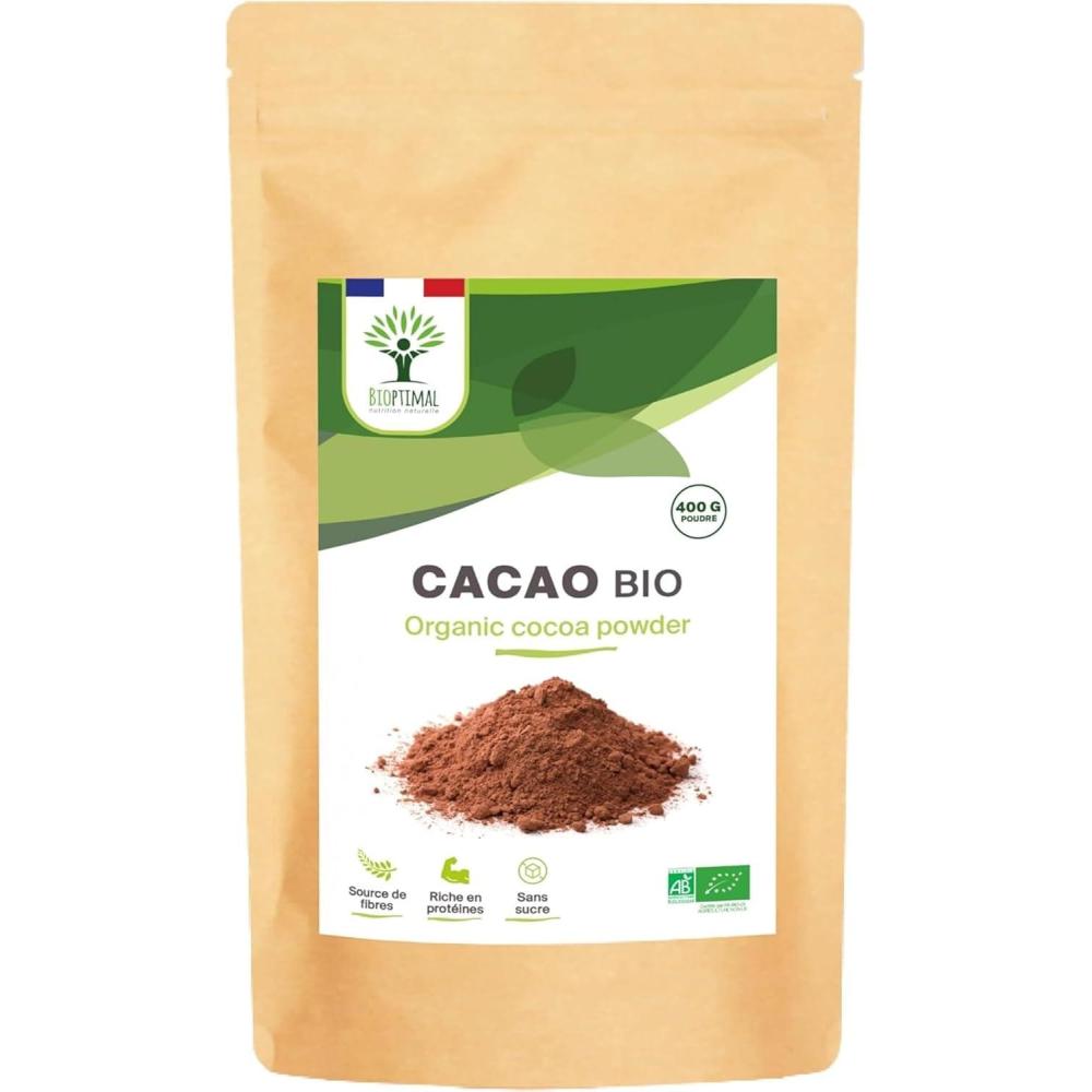 imageBIOPTIMAL Cacao Bio en Poudre Boisson Chaude Ptisserie Got Intense Sans sucre 100 Fve de Cacao Conditionn en France Certifi par Ecocert 1kg300 g Lot de 1
