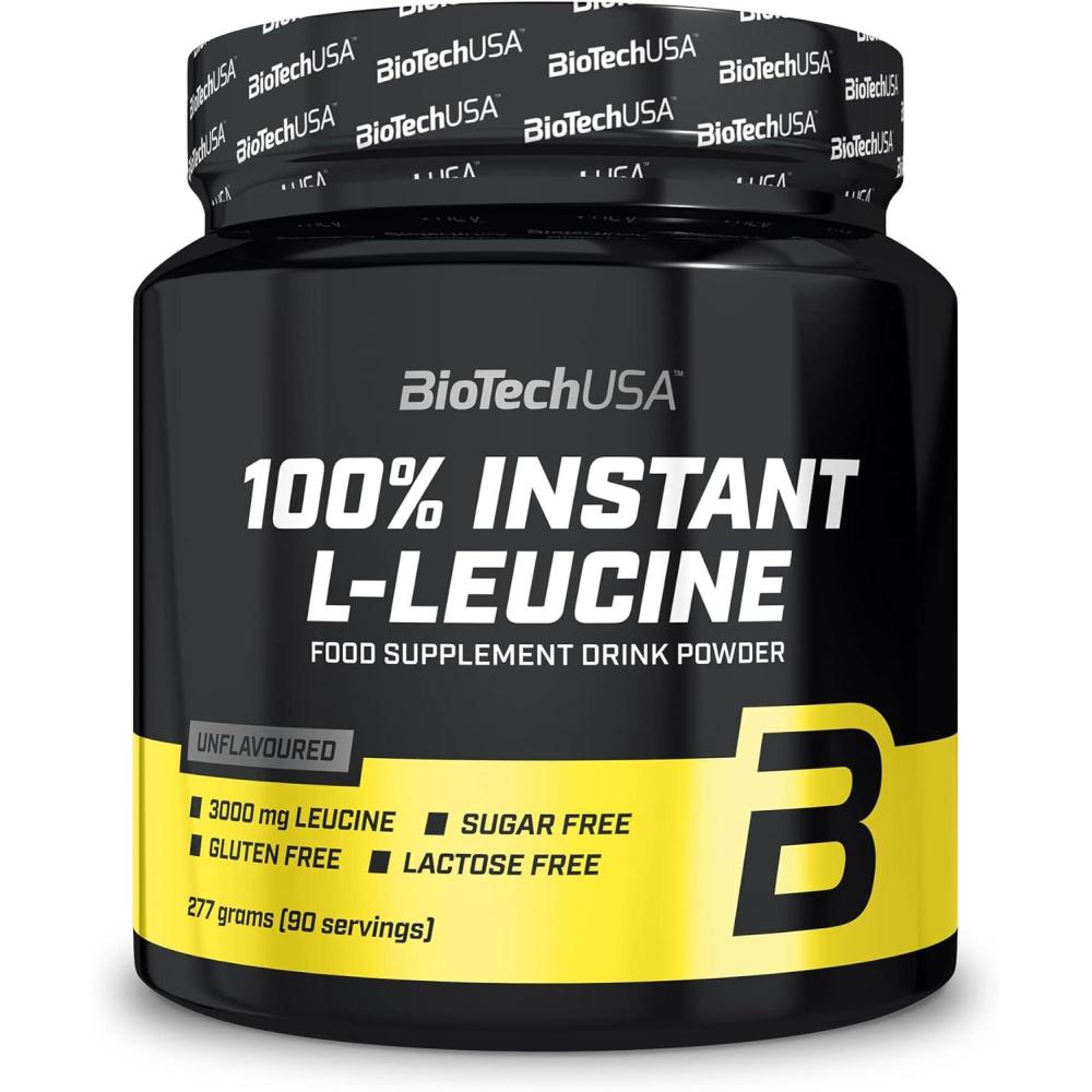 imageBioTechUSA 100 Instant LLeucine boisson en poudre Vegan Sans sucre Sans gluten Sans lactose 3000mg Leucine 277 g Non aromatis