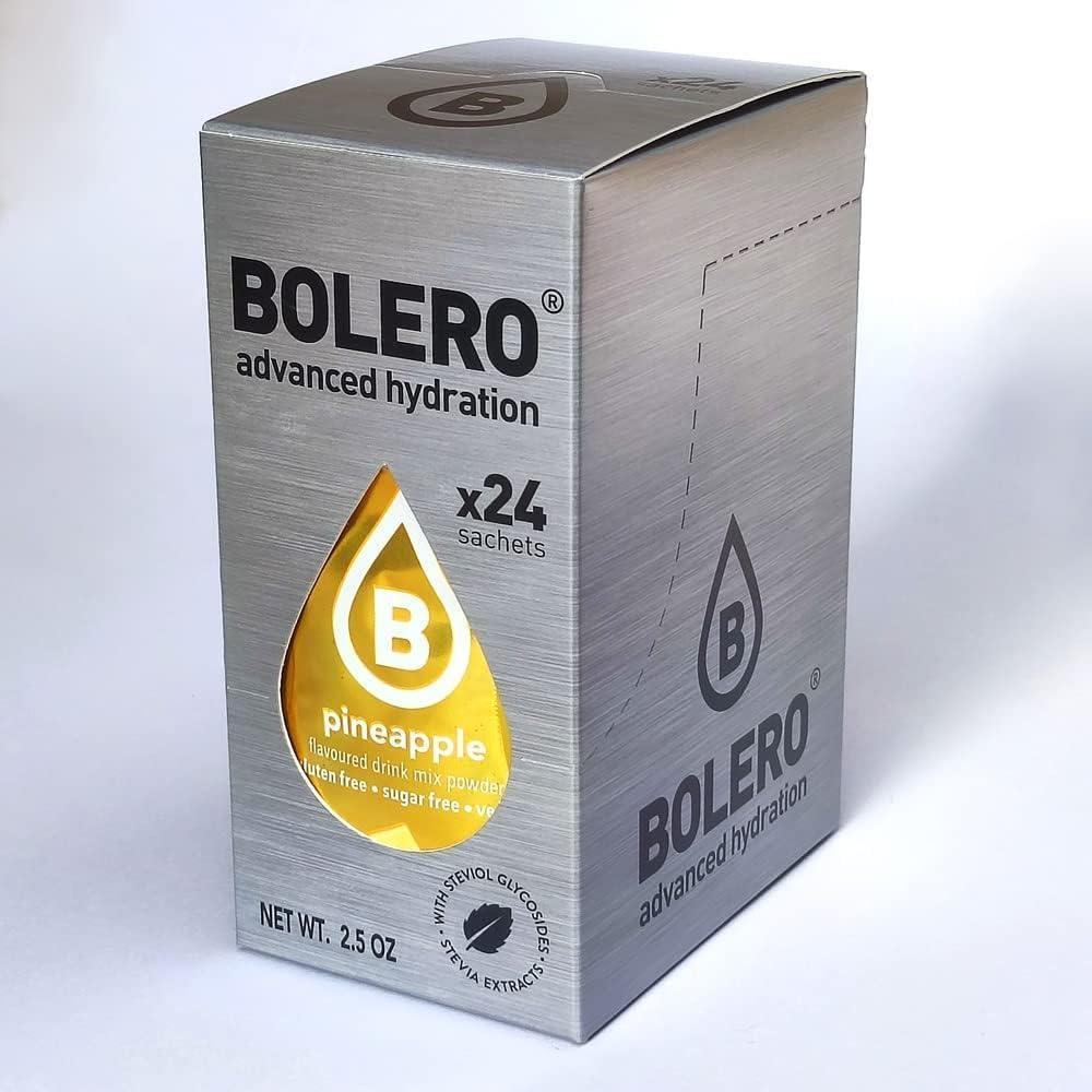 imageBolero PINEAPPLE 24x3g Jus en poudre sans sucre dulcor la stvia vitamine C pour enfants et sportifs sans gluten vgtalien saveur dananas