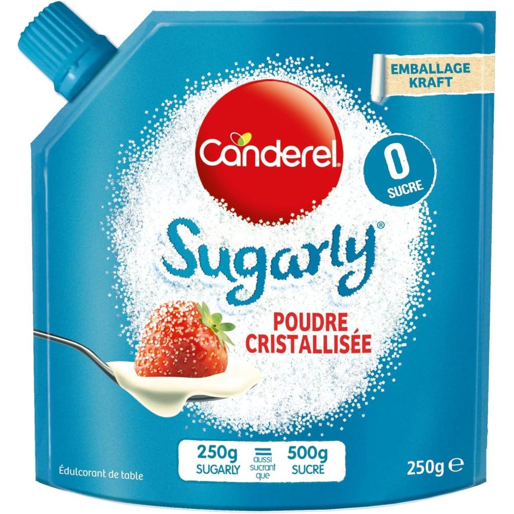 imageCanderel Sugarly Poudre Cristallise Zro Sucre dulcorant 250g250 g Lot de 1