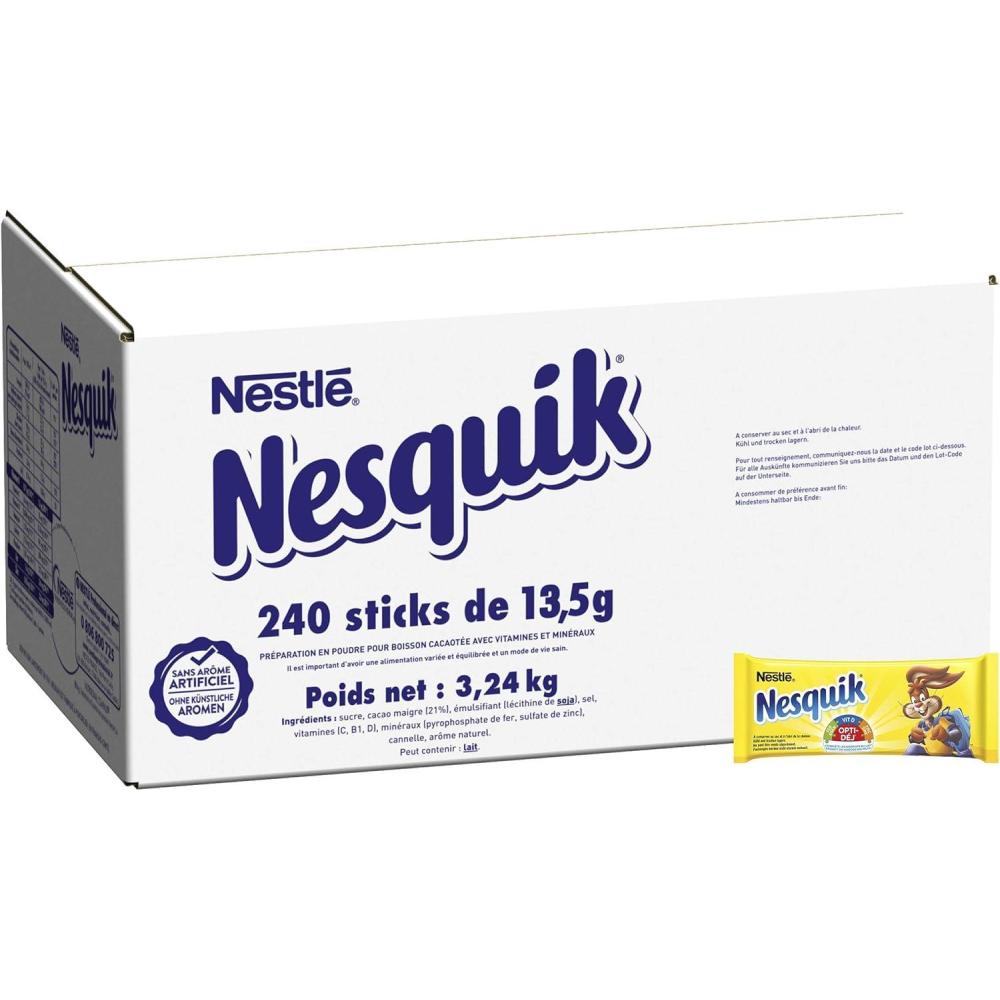 imageNESQUIK Lact Chocolat en Poudre Cacao en Poudre Mlanger avec de lEau Prparation Instantane Chocolat Chaud Got de chocolat PetitDjeuner Sachet 1 de kg324 kg Lot de 1