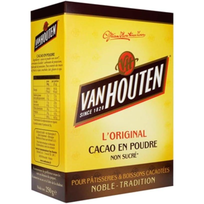 imagePoudre de Cacao Non Sucr Van Houten 250gSachet  Offres de 1 2 et 3 Sachets  Livraison Gratuite France 3 sachets750 g Lot de 1