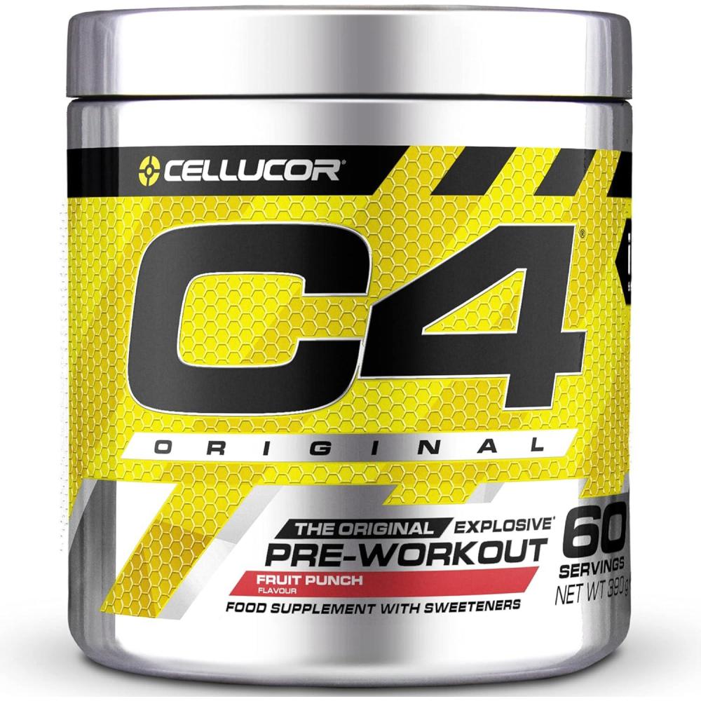 imagePoudre prentranement C4 Original clats dorange boisson nergisante prentranement sans sucre pour hommefemme 150 mg de cafine btaalanine monohydrate de cratine 30 portionsJus de fruit