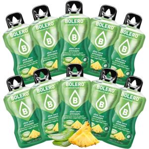 BOLERO Aloe Vera Grenade | 10 sticks 9g de Poudre pour Boisson sans sucre à la Stevia | Sans Conservateur ni colorants artificiels, Faible en calories, il convient pour toute la Famille(Ananas)
