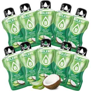 BOLERO Aloe Vera Grenade | 10 sticks 9g de Poudre pour Boisson sans sucre à la Stevia | Sans Conservateur ni colorants artificiels, Faible en calories, il convient pour toute la Famille(Coco)