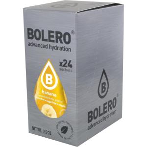 Bolero BANANA 24x3g | Jus en poudre sans sucre, sucré avec de la stévia + vitamine C | Convient pour les enfants et les diabétiques | Sans gluten et adapté aux végétaliens | Le goût