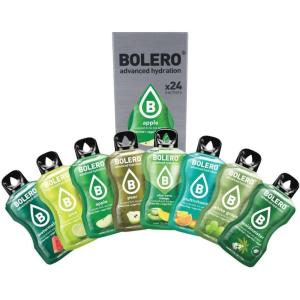Bolero GREEN FUSION MIX 24x9g | Poudre à boisson sans sucre, édulcorée avec de la Stevia + Vitamine C | Convient aux enfants, sportifs et diabétiques